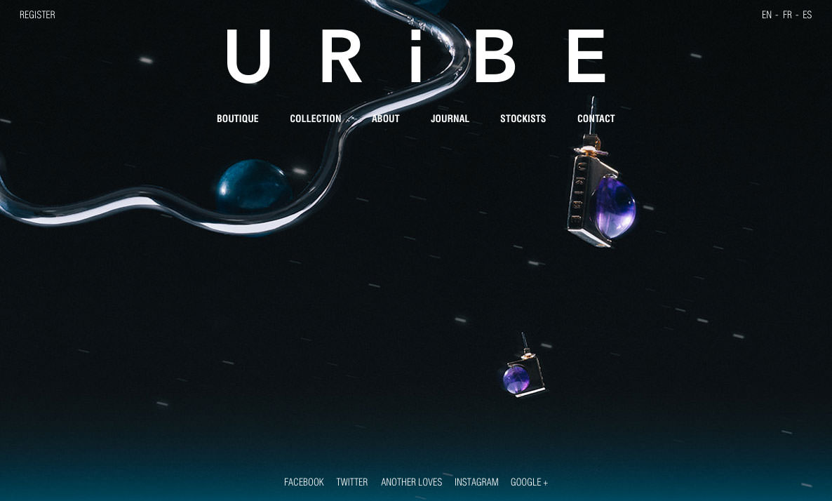 Website for URiBE (desktop view)